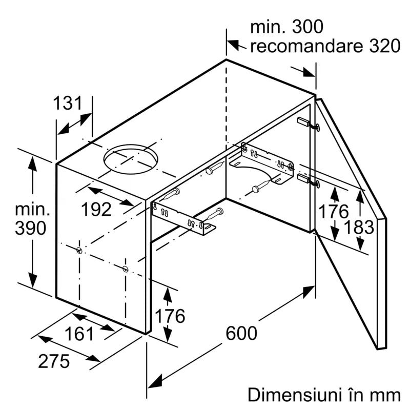 Seria 2 Hotă telescopică, încorporabilă 60 cm DFM064W54, Bosch