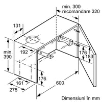 Seria 2 Hotă telescopică, încorporabilă 60 cm DFM064W54, Bosch