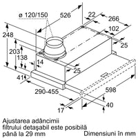 Seria 2 Hotă telescopică, încorporabilă 60 cm DFM064W54, Bosch