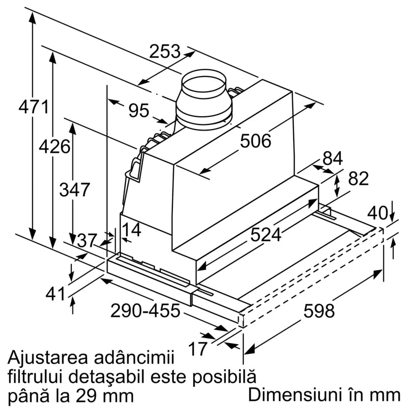 Seria 4 Hotă telescopică, încorporabilă 60 cm DFS067A51, Bosch