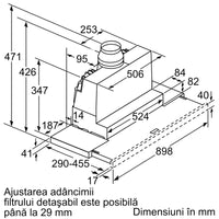 Seria 4 Hotă telescopică, încorporabilă 90 cm DFS097A51, Bosch