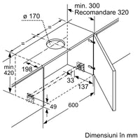 Seria 4 Hotă telescopică, încorporabilă 60 cm DFS067A51, Bosch