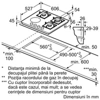 Seria 6 Plită mixtă (gaz și electric) 60 cm Vitroceramică PSY6A6B20, Bosch