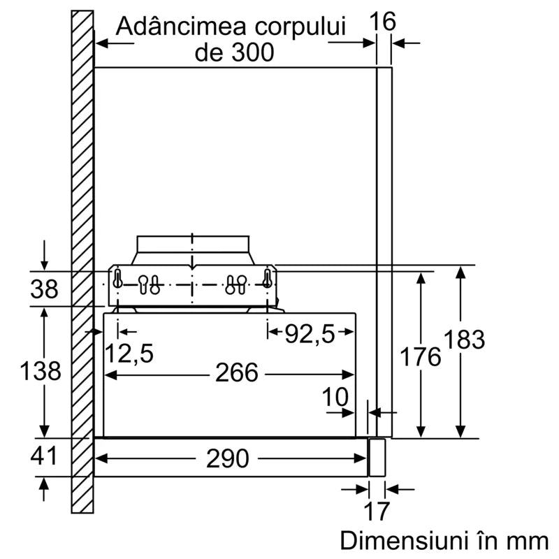 Seria 2 Hotă telescopică, încorporabilă 60 cm DFM064W54, Bosch