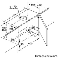 Seria 8 Hotă telescopică, încorporabilă 90 cm Inox DFS097K51, Bosch