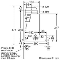 Seria 8 Hotă telescopică, încorporabilă 90 cm Inox DFS097K51, Bosch