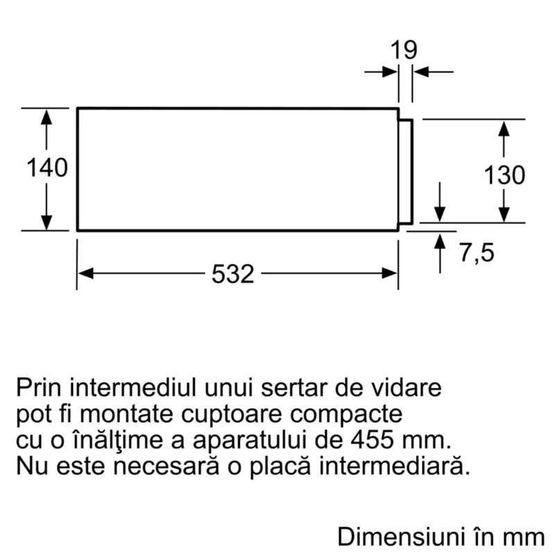 Sertar de vidat încorporabil 60 x 14 cm Flex Design N29XA11Y1, Neff