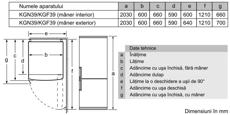 Seria 4 Combină frigorifică independentă 203 x 60 cm Inox Look KGN397LEQ, Bosch