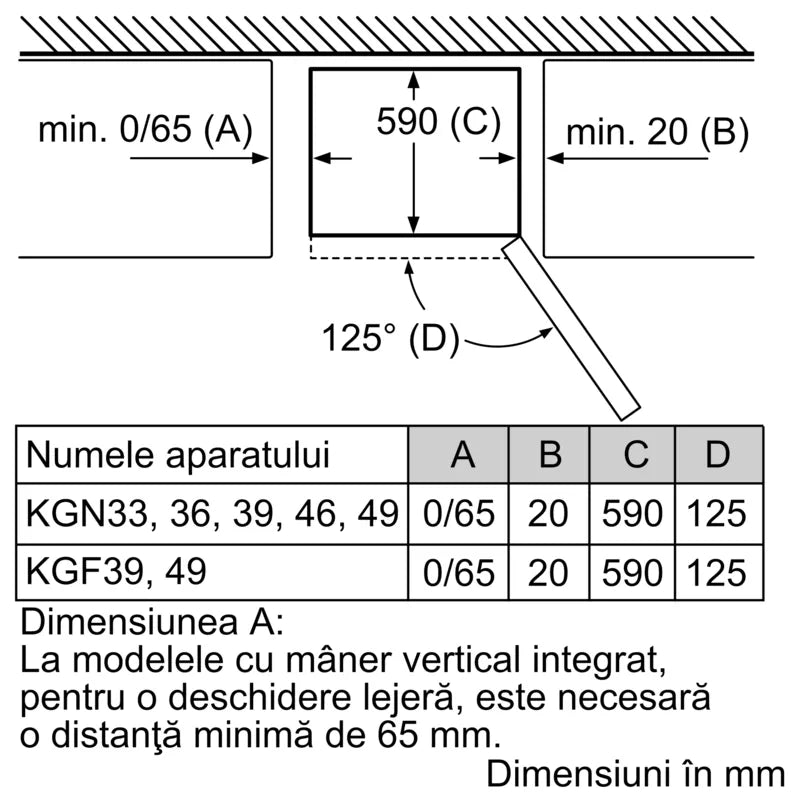 Seria 2 Combină frigorifică independentă 176 x 60 cm KGN33NWEB, Bosch