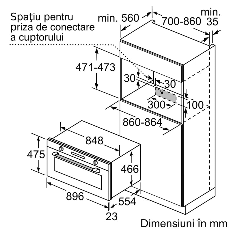 Seria 6 Cuptor multifuncțional, încorporabil 90 x 48 cm Inox VBC5580S0, Bosch