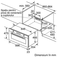 Seria 6 Cuptor multifuncțional, încorporabil 90 x 48 cm Inox VBC5580S0, Bosch