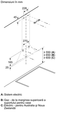 Seria 2 Hotă decorativă de perete 60 cm DWP64BC60, Bosch