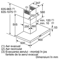 Seria 4 Hotă decorativă de perete 90 cm Inox DWB97FM50, Bosch