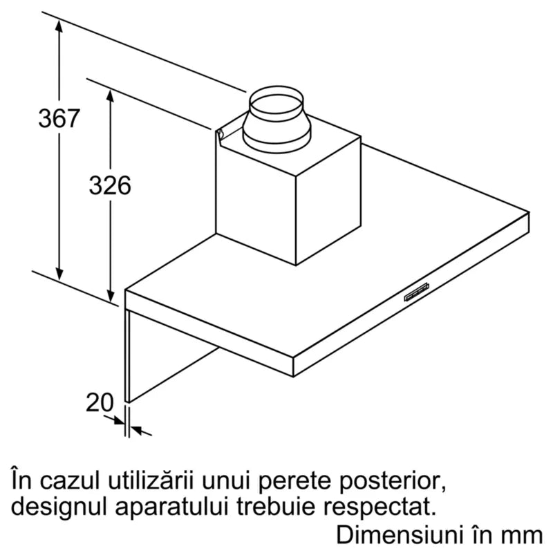 Seria 2 Hotă decorativă de perete 60 cm DWB66BC60, Bosch