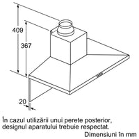 Seria 4 Hotă decorativă de perete 60 cm Inox DWQ66DM50, Bosch