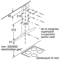 Seria 4 Hotă decorativă de perete 60 cm Inox DWQ66DM50, Bosch