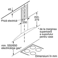 Seria 4 Hotă decorativă de perete 60 cm Inox DWQ66DM50, Bosch