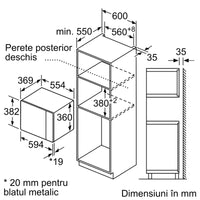 Seria 6 Cuptor cu microunde, încorporabil 59 x 38 cm BFL554MB0, Bosch