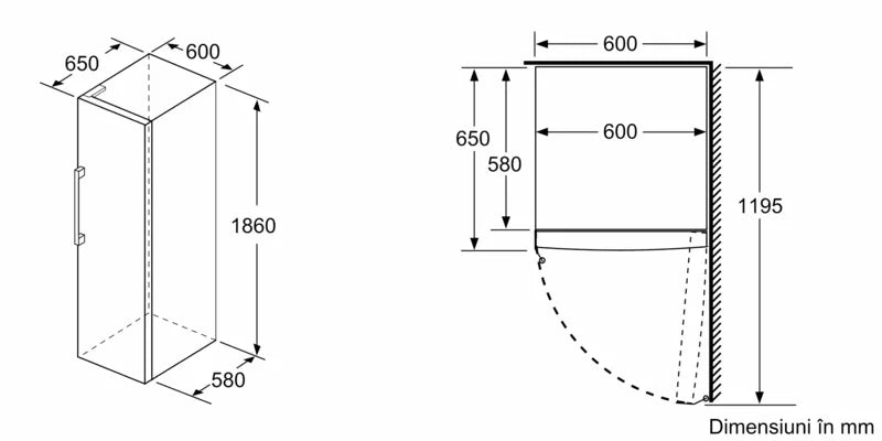 Seria 6 Congelator independent 186 x 60 cm Anti-Amprentă GSN36BIEP, Bosch