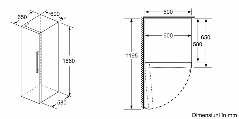 Seria 6 Frigider independent 186 x 60 cm Anti-Amprentă KSV36BIEP, Bosch