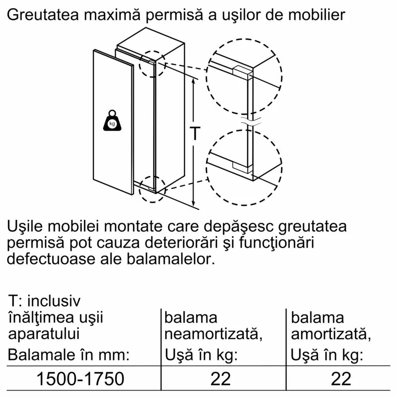 Seria 8 Frigider încorporabil 177.5 x 56 cm Balama plată KIF81PFE0, Bosch