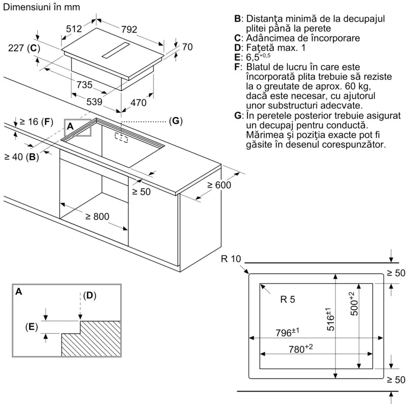 Seria 8 Plită pe inducție cu sistem de ventilare integrat 80 cm flush mount PXX801D67E, Bosch