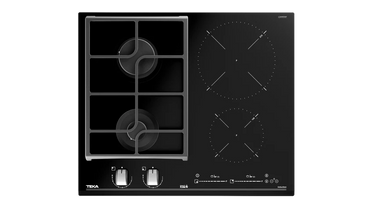 Plită mixtă din cristal 2 zone gaz + 2 zone inducţie JZC 64322 ABN BK, Teka