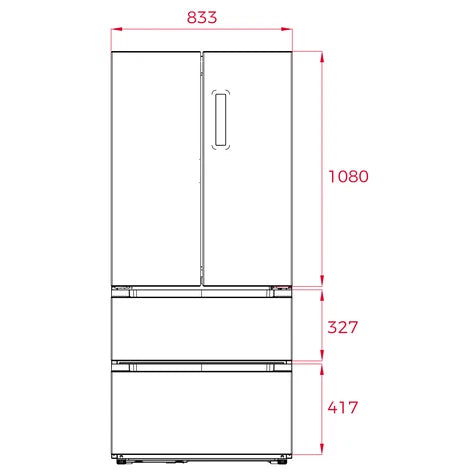 Combină frigorifică Free Standing (4 usi), RFD 77825 SS EU Teka