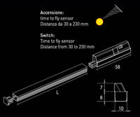 Profil LED liniar incastrat pentru mobila cu touch, 413mm, Line Diviemme