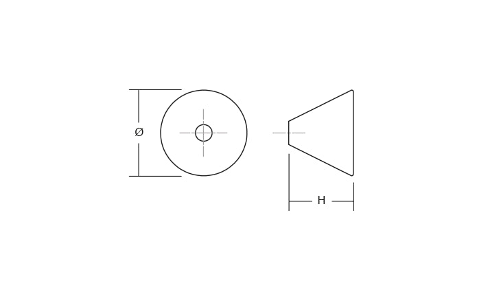 Buton din lemn pentru mobila Conic Wood, finisaj nuc, D 43 mm