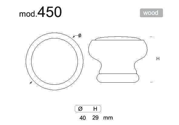 Buton pentru mobila, Cafe3 450NG63, finisaj nuc, D:40 mm