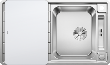Chiuveta AXA III 45 S-IF, 522102, otel satinat, 86 cm, tocator inclus, Blanco