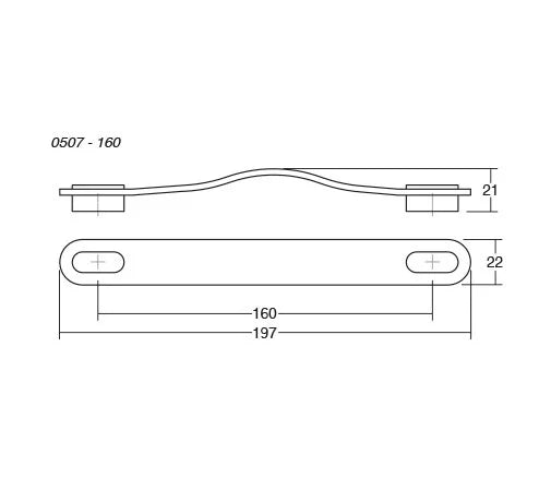 Maner Oblong din piele bej pentru mobilier, cu ornament finisaj alb mat