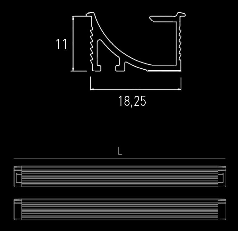 Profil LED incastrat cu proiectie de lumina reflectata 413mm, Reflex Diviemme