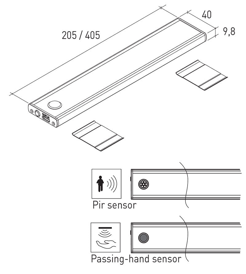 Profil Reincarcabil Smarty.P.2 LED Integrat 205mm, Diviemme