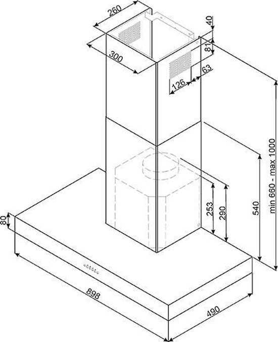 Hotă Universale K90XE 90 cm, Smeg