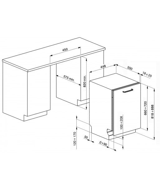 Mașină de spălat vase Universale STA4507IN, Smeg