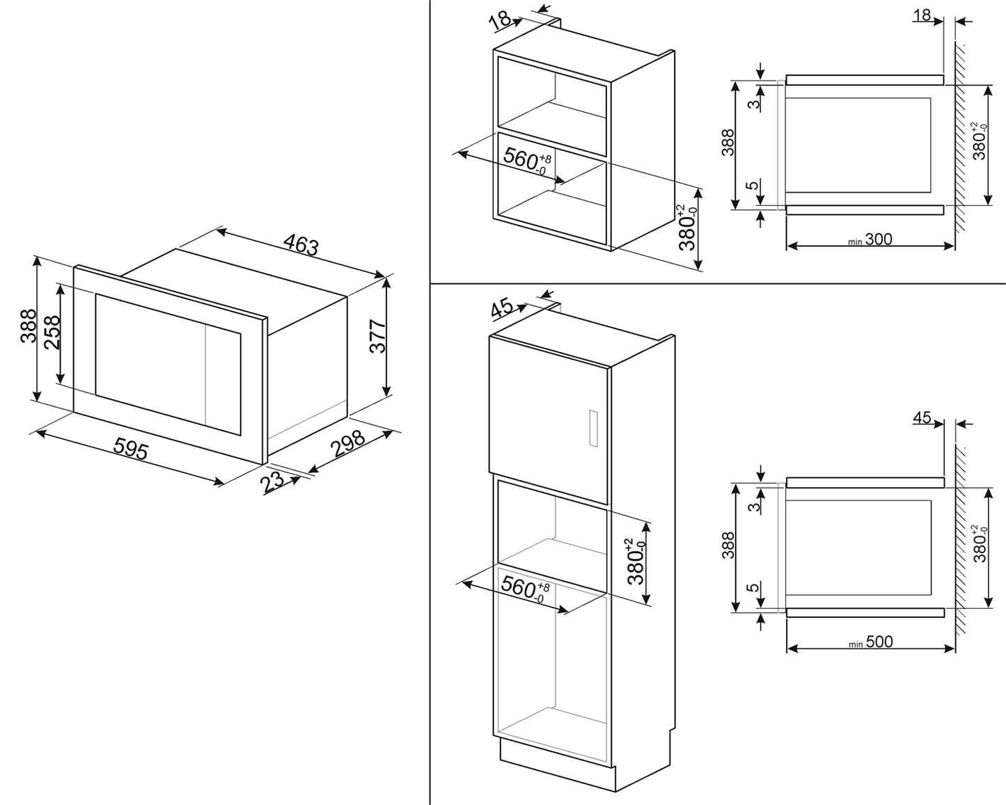 Cuptor cu microunde incorporabil Universale FMI020X, Smeg