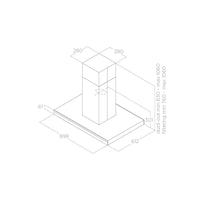 Hotă Neagră/Inox Adéle Montaj Pe Tavan 90cm IS BLIX/A/90 x 60, Elica