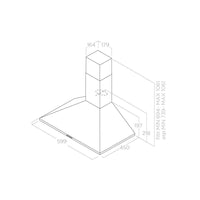 Hotă Antracit Berlin Montaj Pe Perete 60cm AN/A/60, Elica