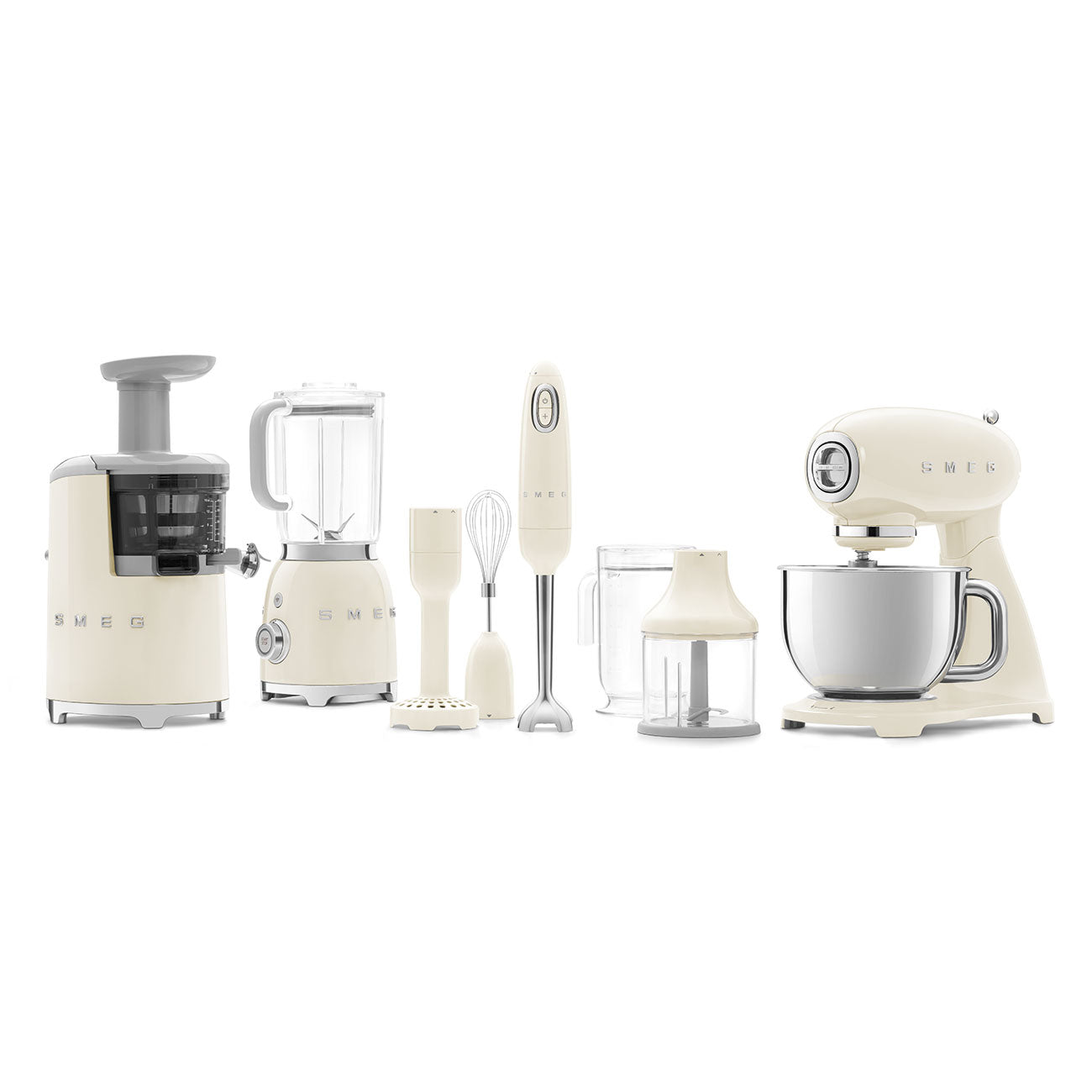 Blender cu accesorii 50's Style HBF02CREU, Smeg