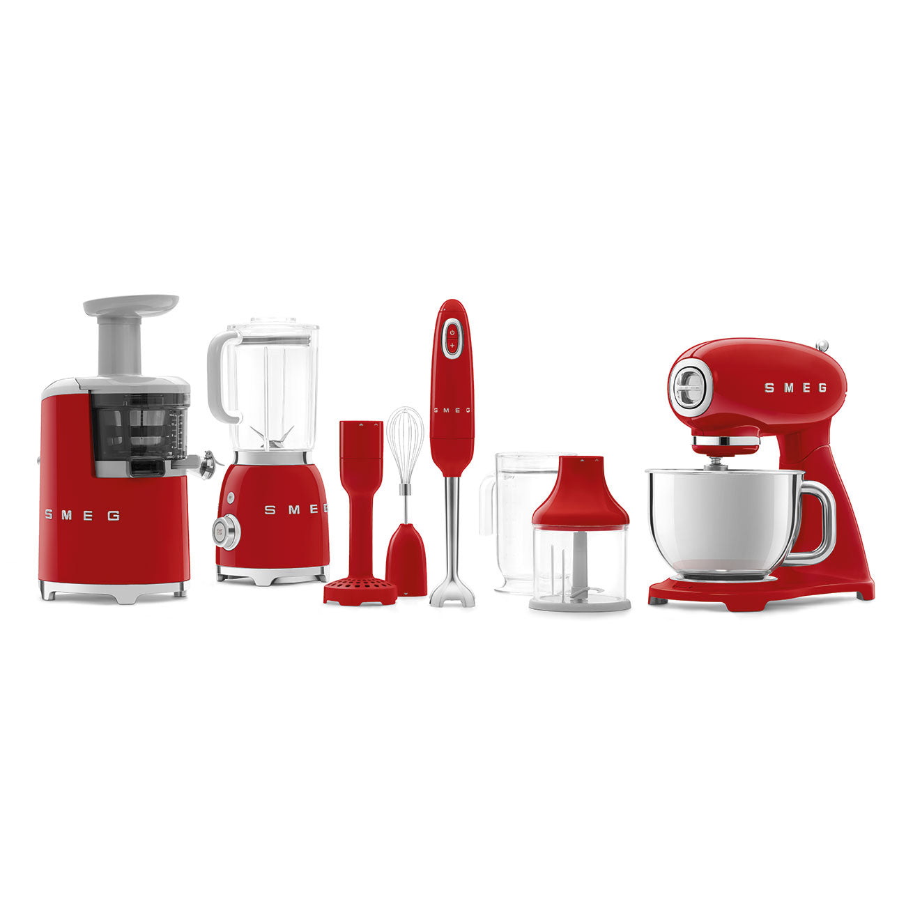 Blender cu accesorii 50's Style HBF02RDEU, Smeg