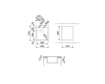 Chiuvetă Universale LFT34RS, Smeg