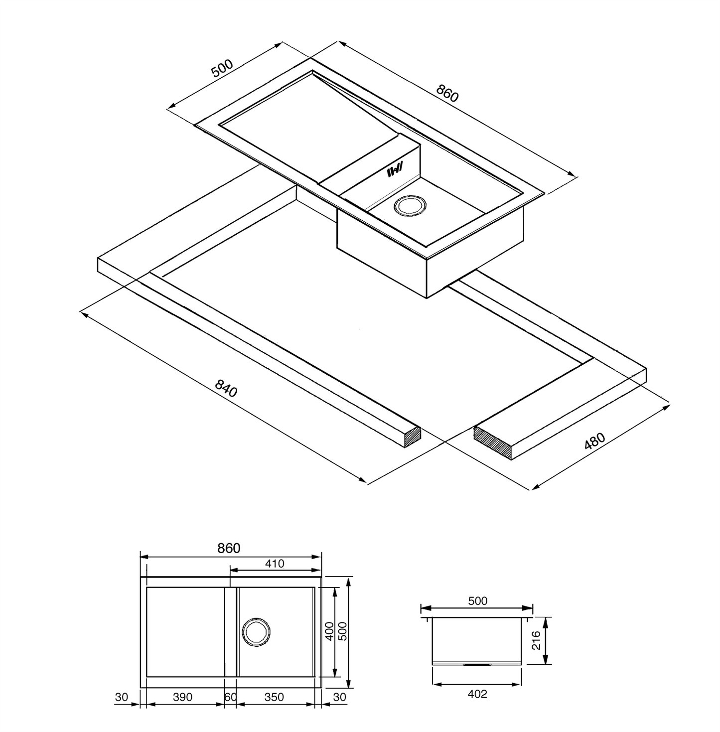 Chiuvetă Universale LQR861-2, Smeg