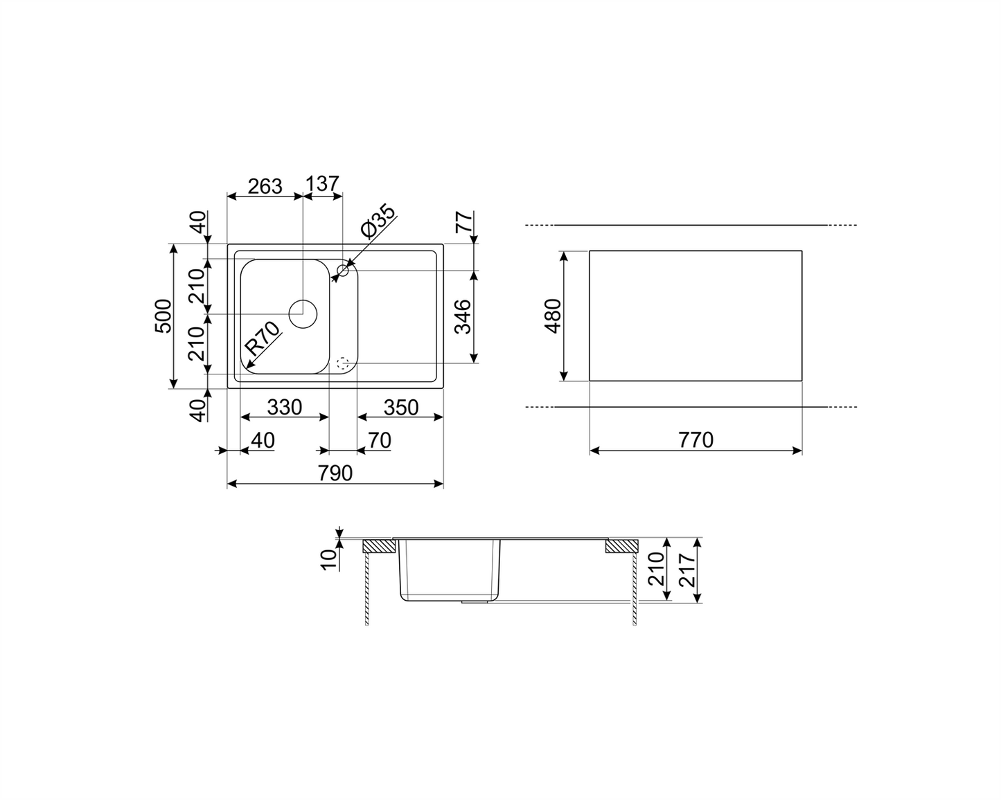 Chiuvetă Universale LZ791AV2, Smeg