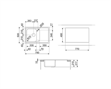 Chiuvetă Universale LZ791AV2, Smeg