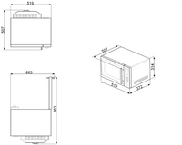 Cuptor cu microunde incorporabil Universale MOE34CXI, Smeg