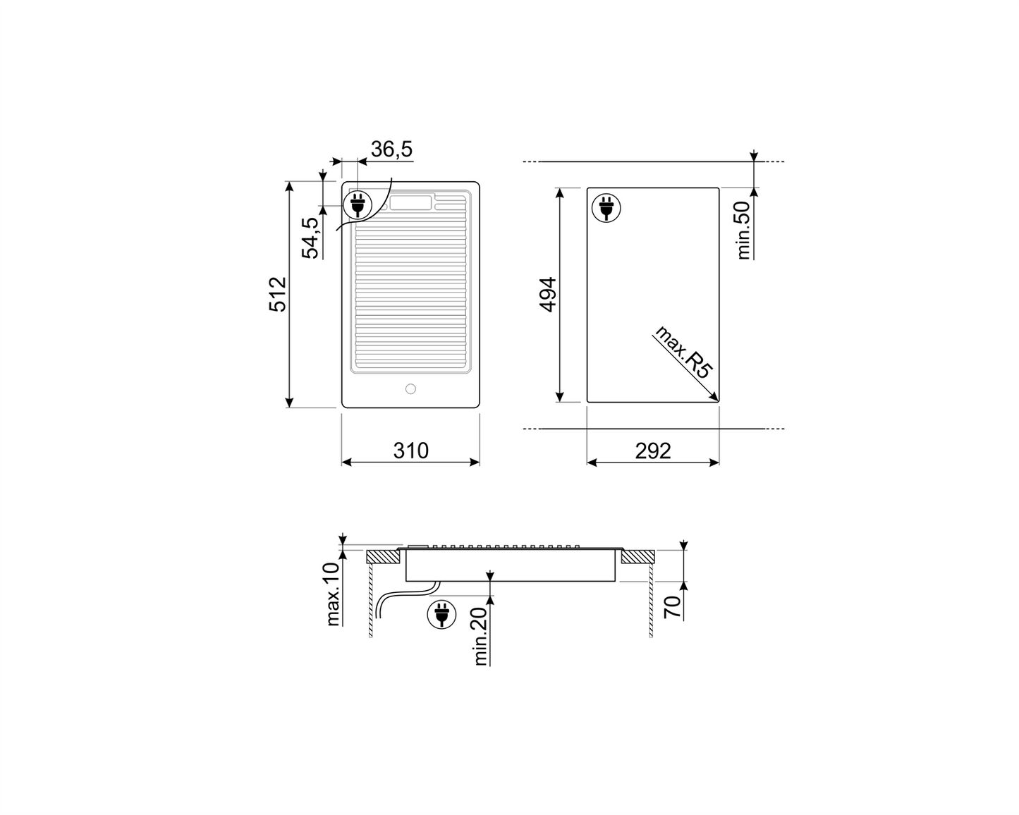 Plită Classica PGF30B, Smeg