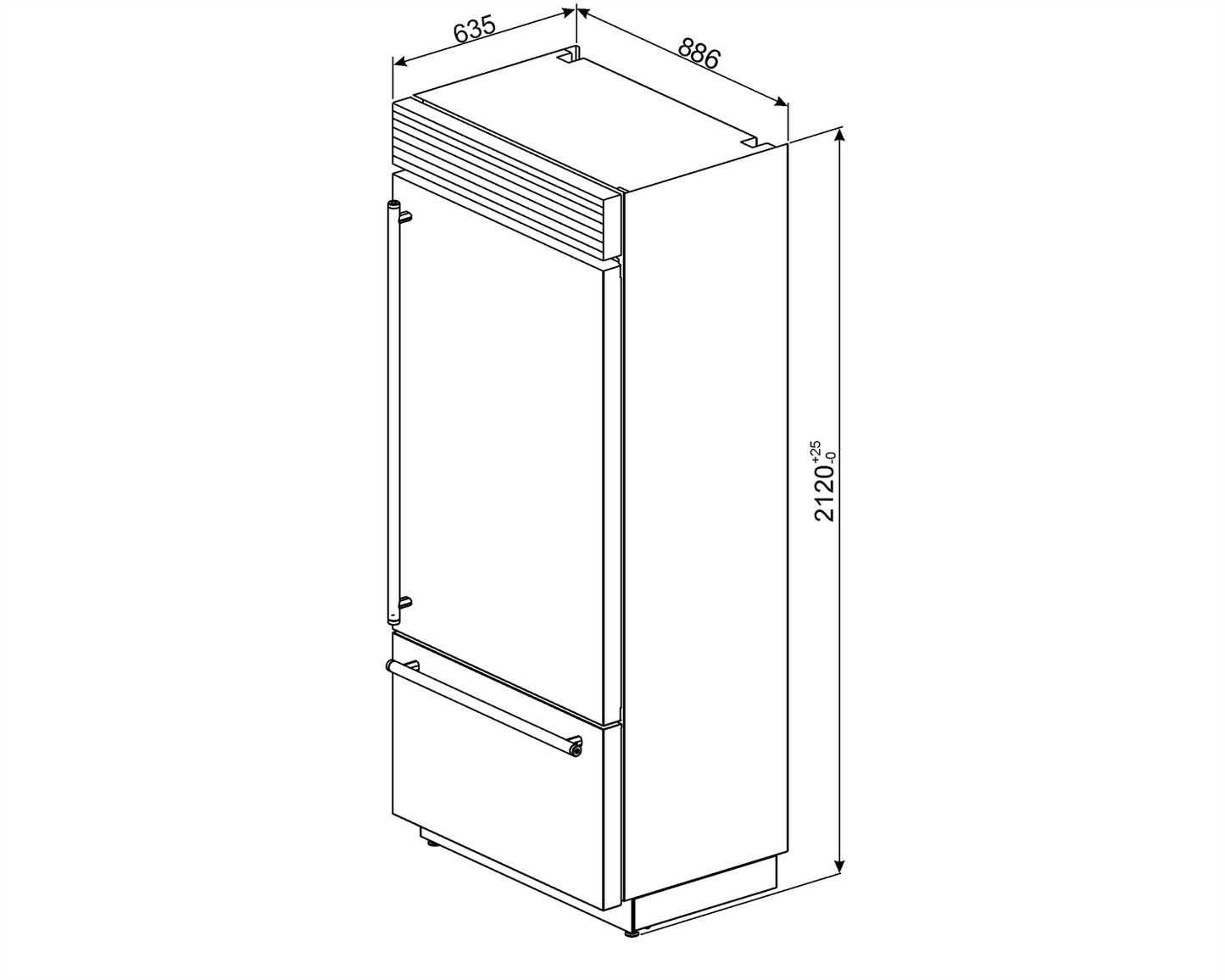 Combină frigorifică Classica RF396RSIX, Smeg