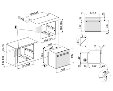 Cuptor incorporabil Selezione SF64M3VS, Smeg